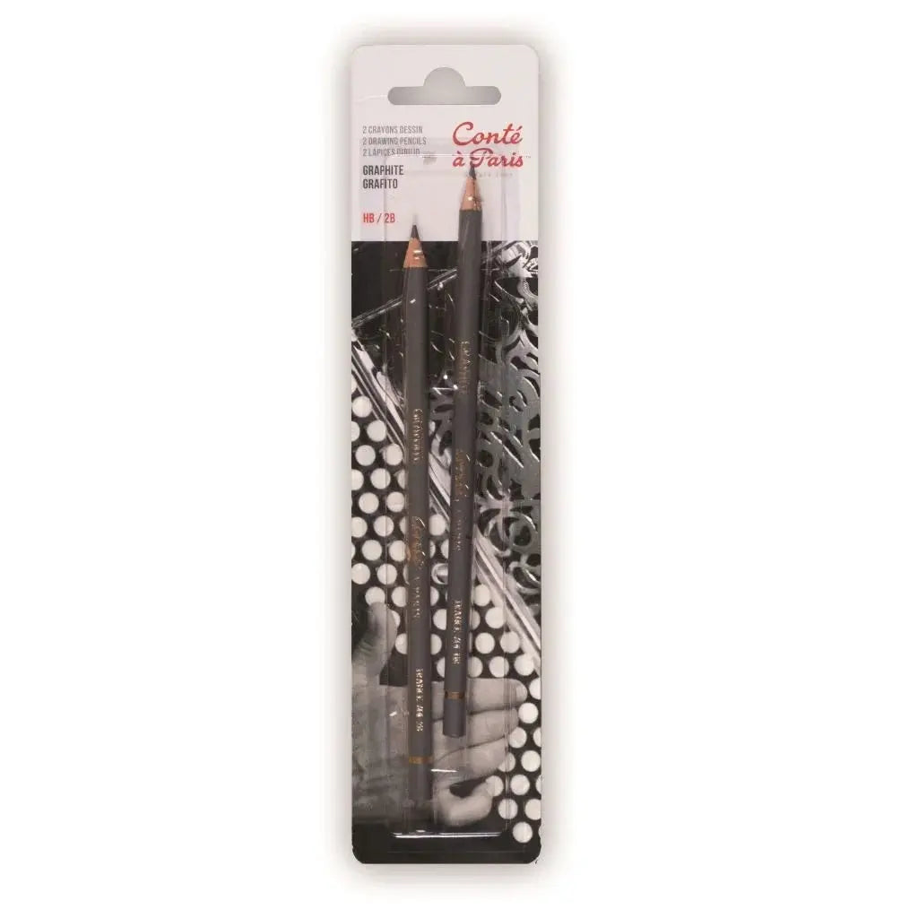Conte a' Paris Sketching Graphite Lead - HB & 2B  Pencils Blister Pack of 2 Conte à Paris